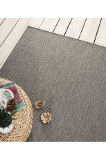 Dark grey outdoor rug
